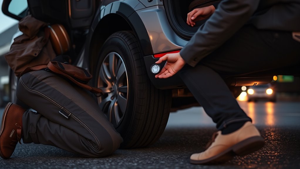 adjust tire pressure accordingly