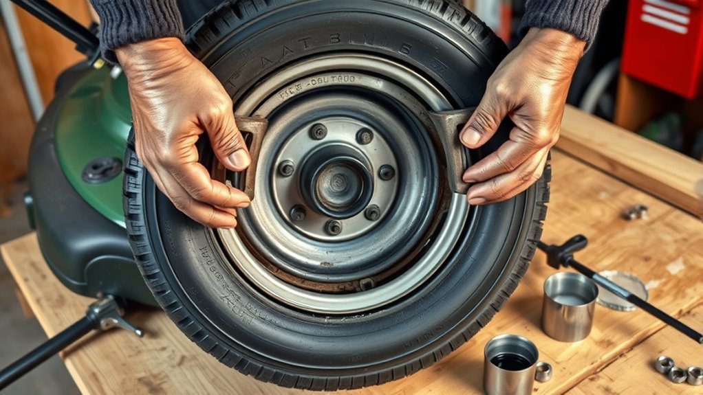 change lawn mower tire