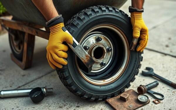 change wheelbarrow tire tube