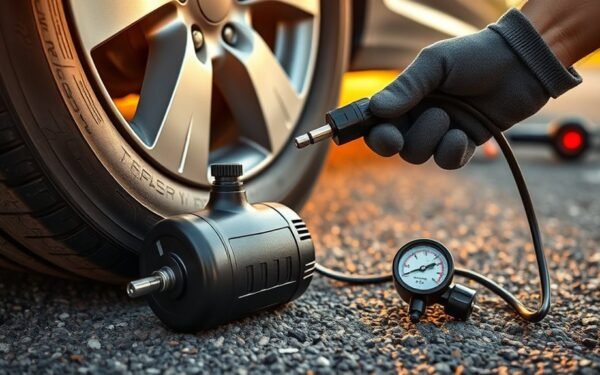portable tire inflator guide