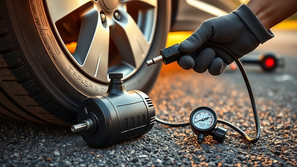portable tire inflator guide