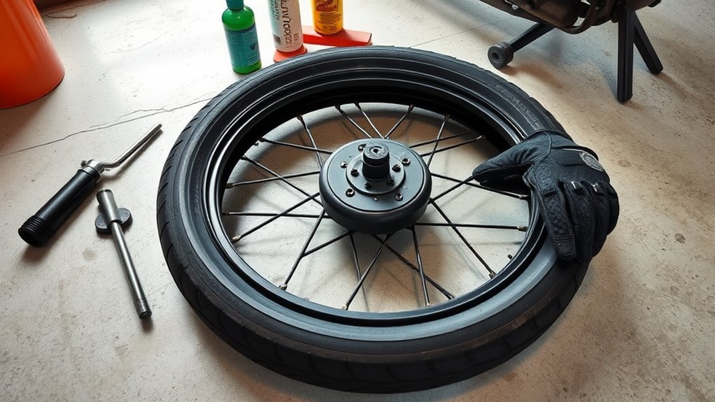 replace motorcycle inner tube