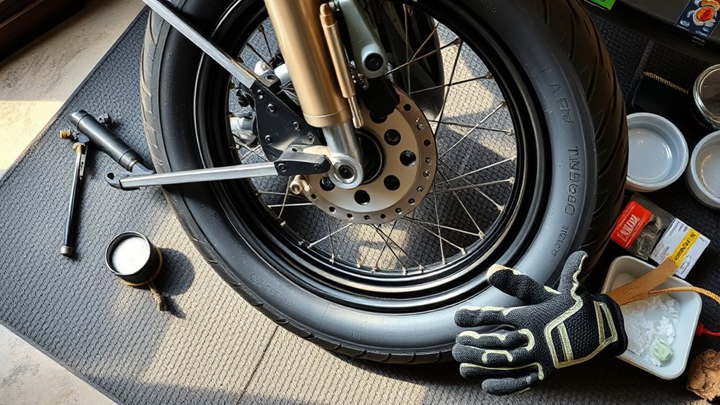 replace motorcycle inner tube