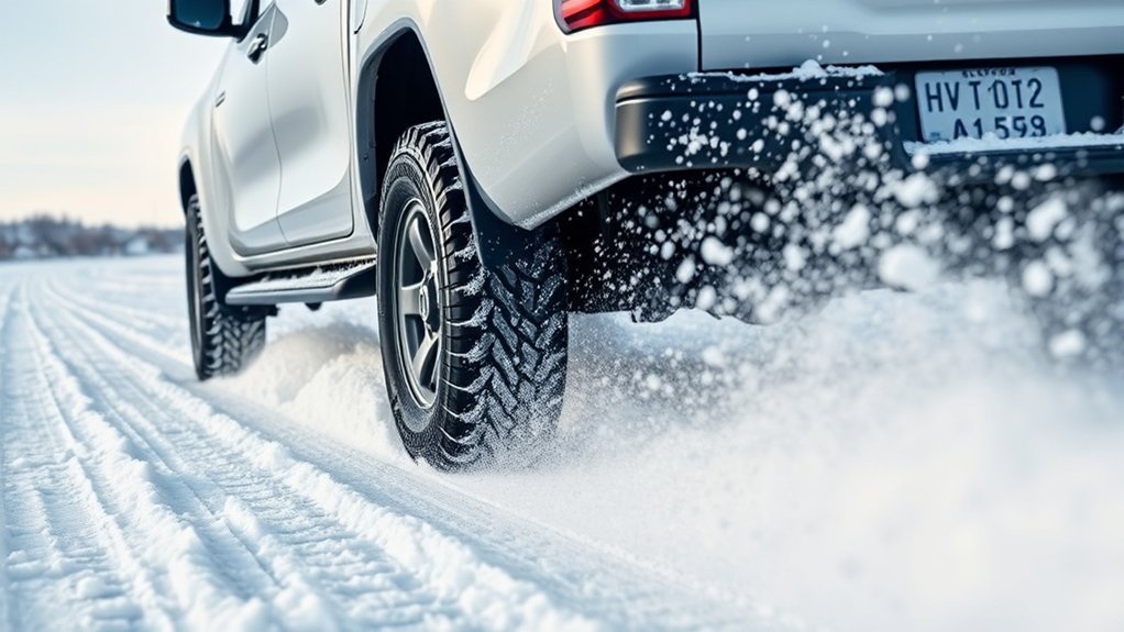 Toyota Hilux 4x4 driving on a snow-covered road