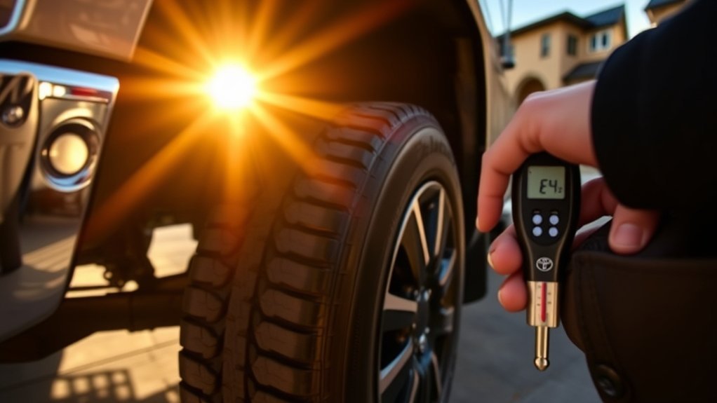 adjust tire pressure accordingly