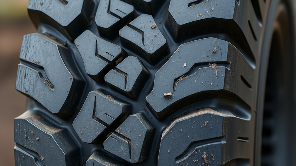 aggressive tread for traction