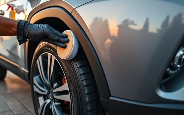 apply tire shine carefully