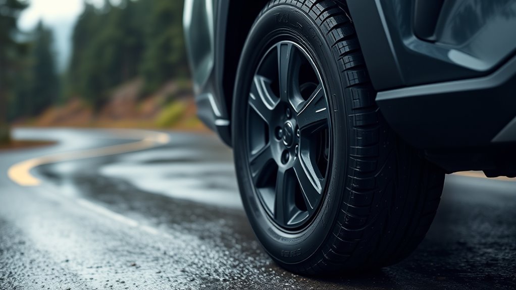 asymmetrical tread enhances handling