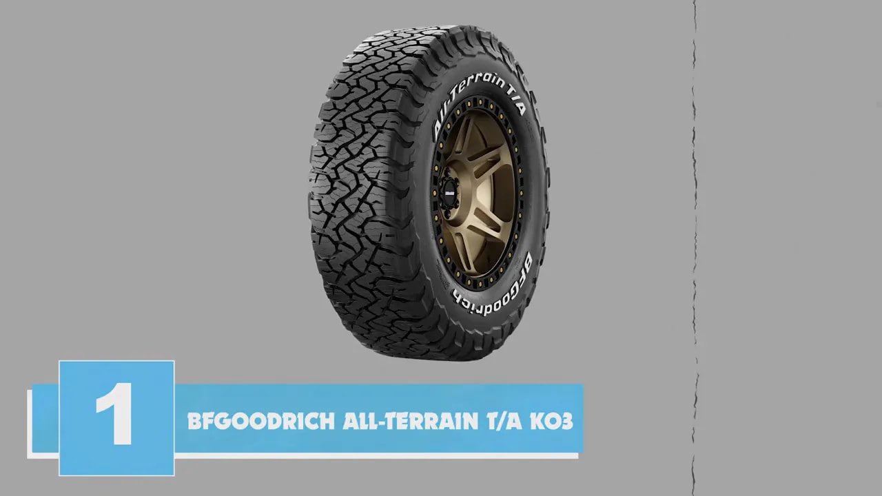 BFGoodrich All-Terrain T/A KO3 tire tread and sidewall view for highway driving