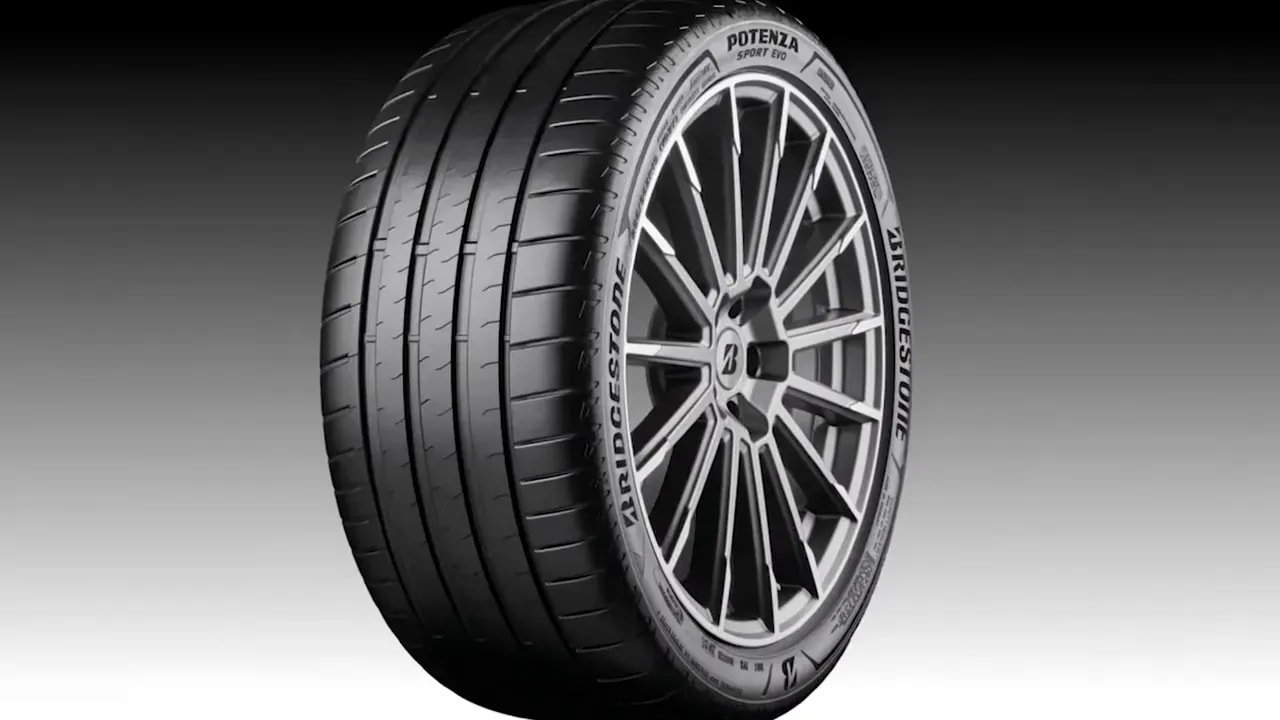Bridgestone Potenza Sport EVO summer tire close-up on a wheel