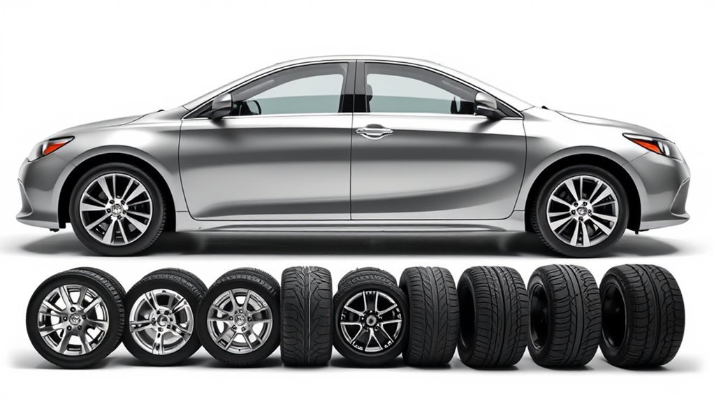 Toyota Camry 2012 to 2017 tire sizes by trim
