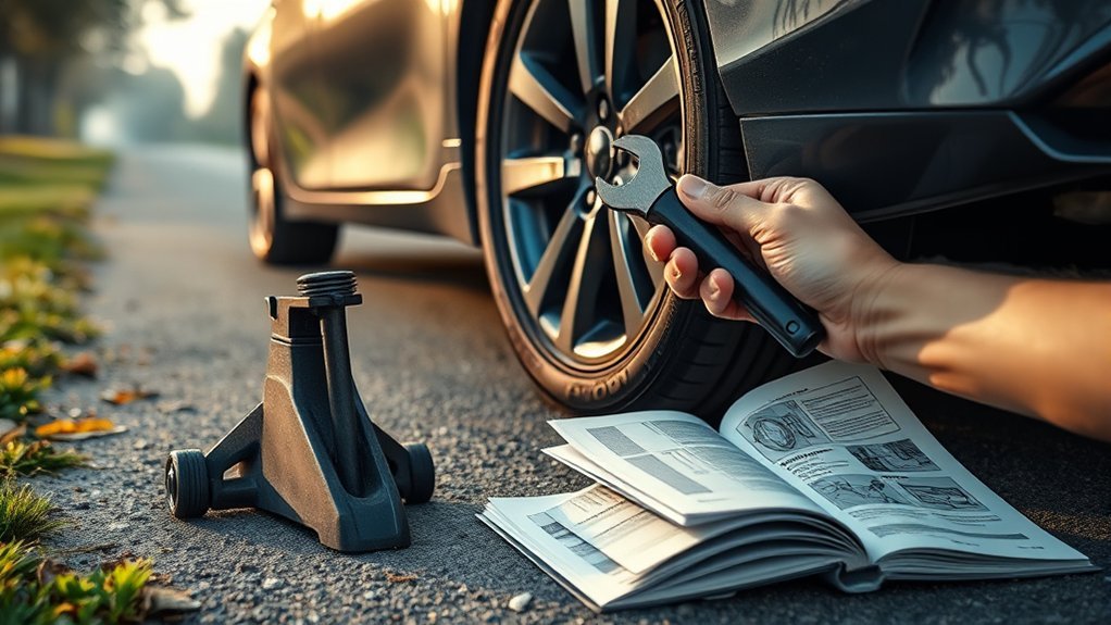 change flat tire safely