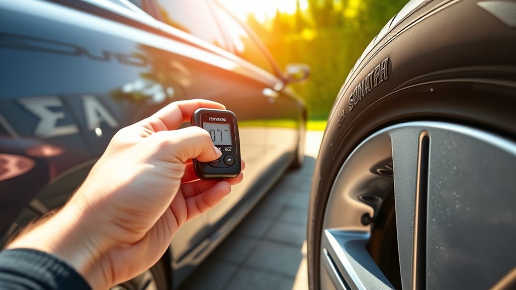 check and adjust tire pressure