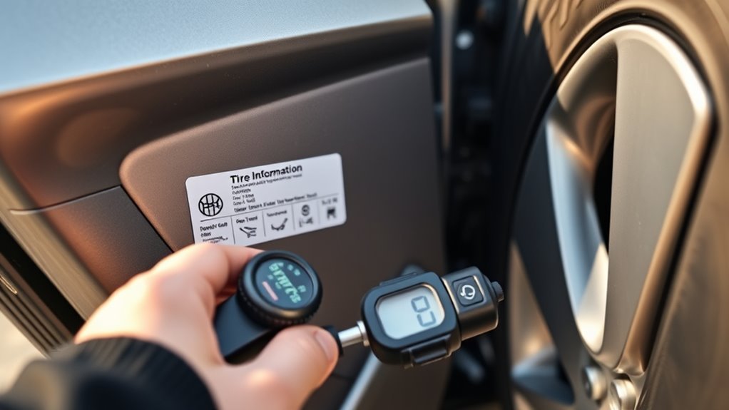 check and adjust tire pressure