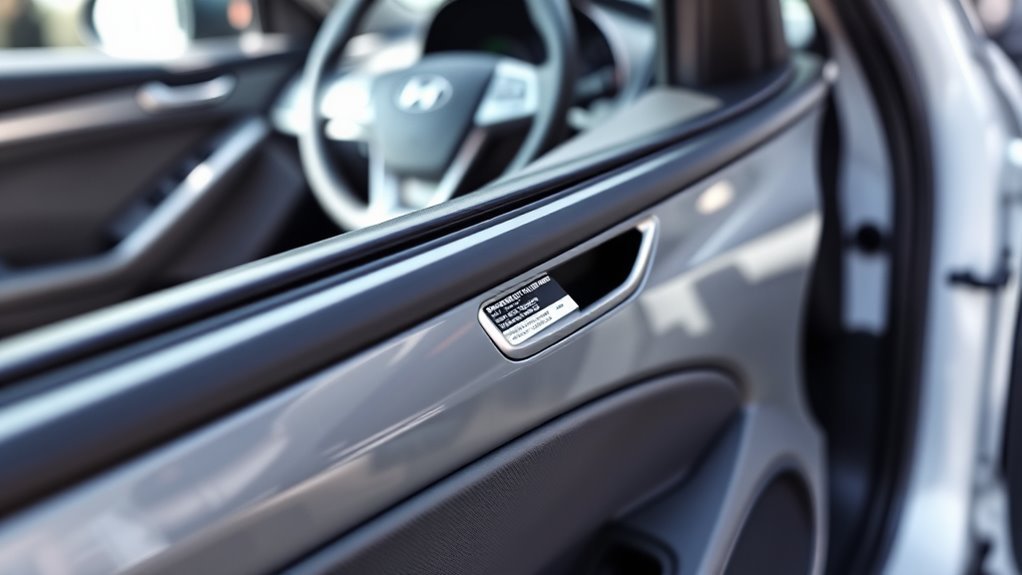 check driver side door sticker