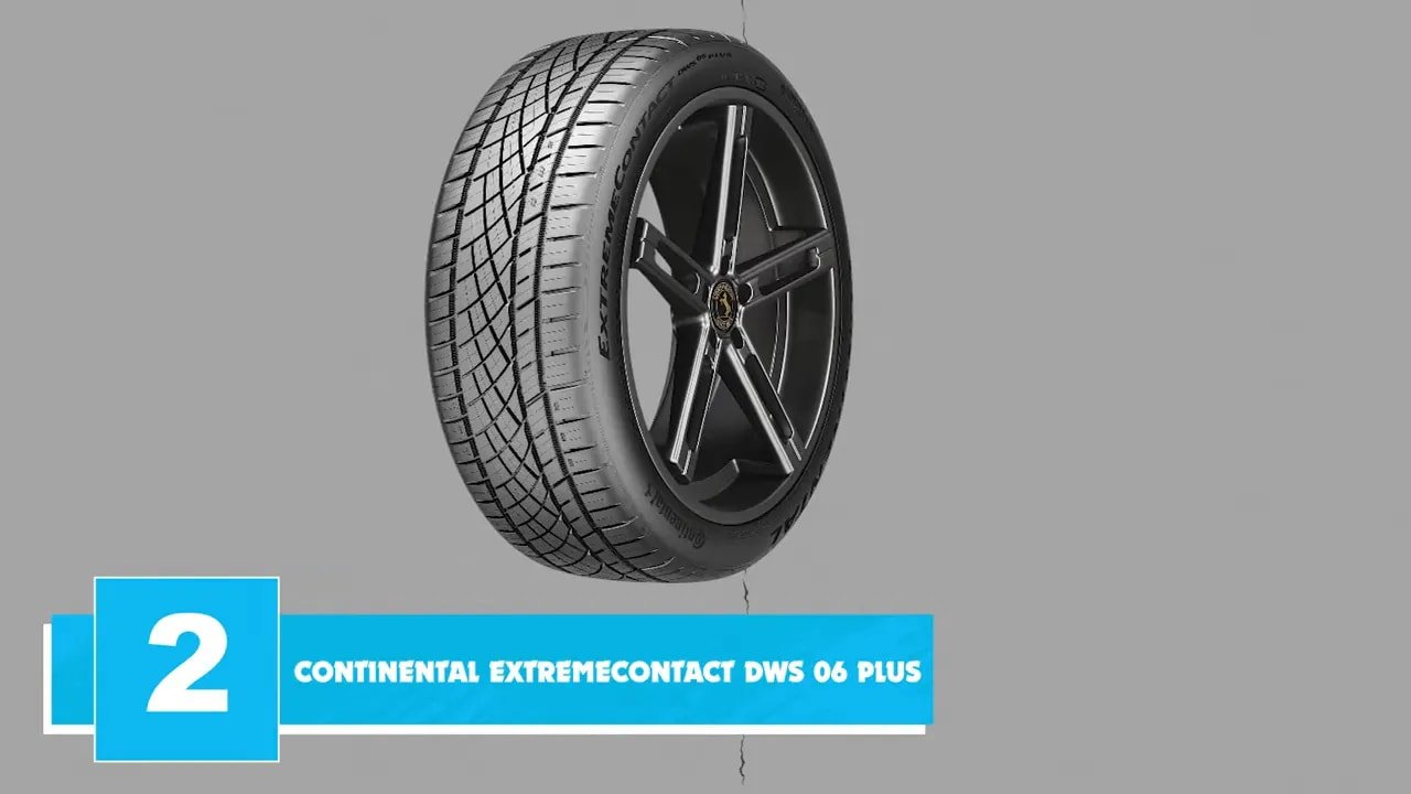 Continental ExtremeContact DWS 06 Plus tire pictured with tread and wheel profile