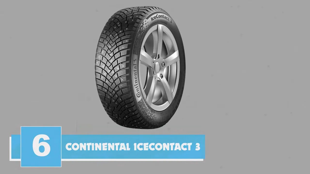 Continental IceContact 3 studded winter tire with on-screen label