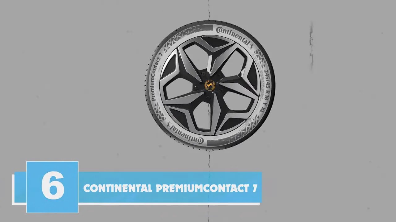 Continental PremiumContact 7 tire model graphic for summer performance choice