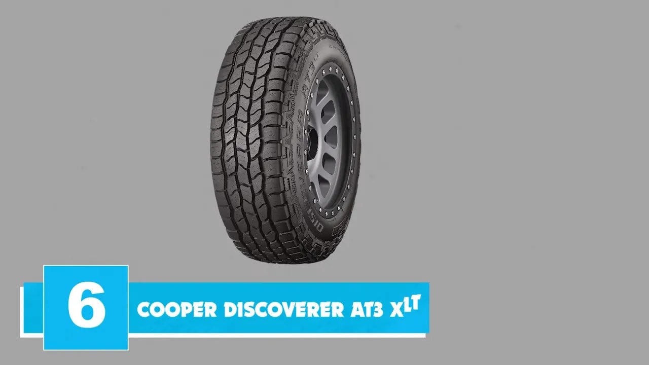 Cooper Discoverer AT3 XLT all-terrain tire highlighted on screen