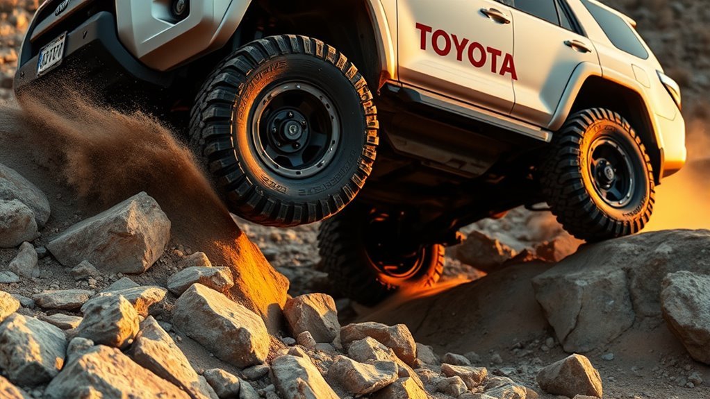 Toyota 4Runner using Crawl Control on uneven off-road terrain