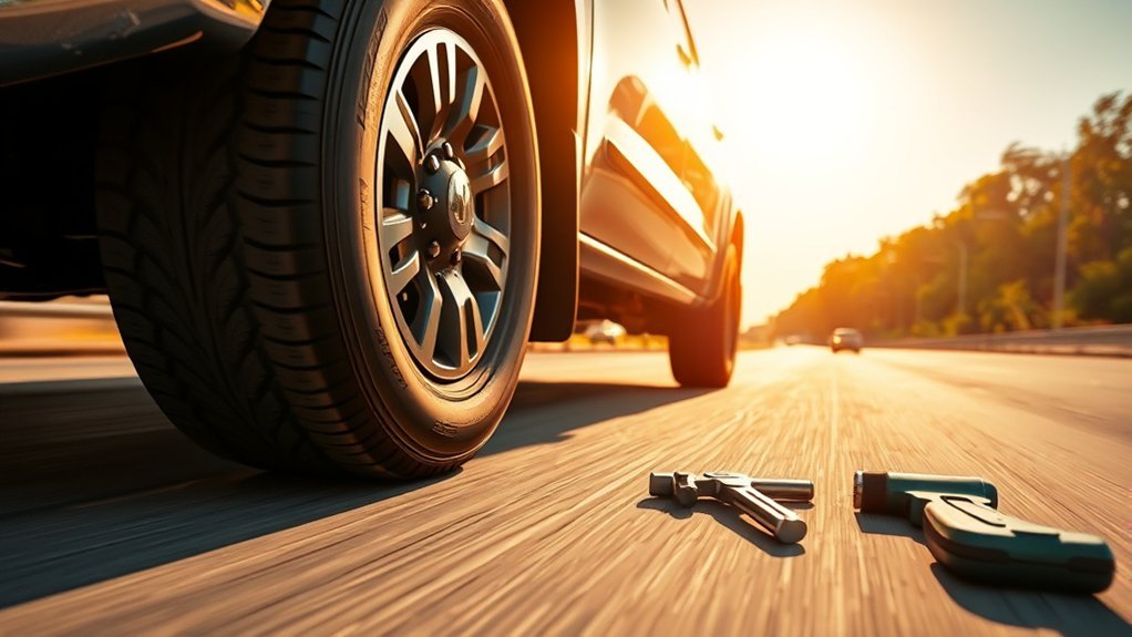 Toyota Tundra tire vibration repair with wheel balancing, alignment, brake inspection, and suspension service