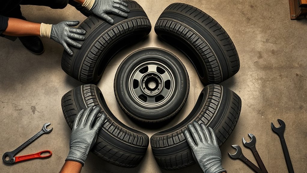 Five-tire rotation benefits for a vehicle with a full-size matching spare