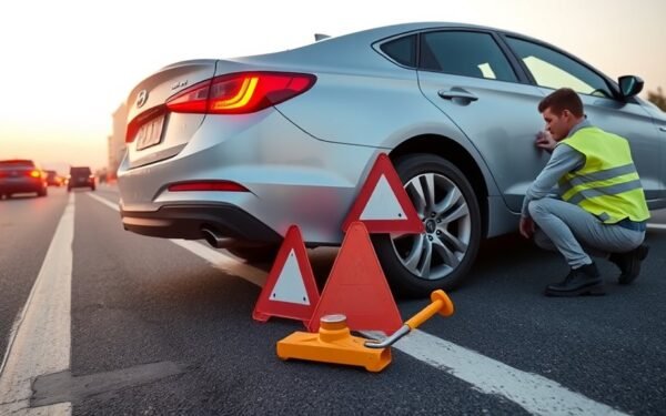 flat tire highway procedure