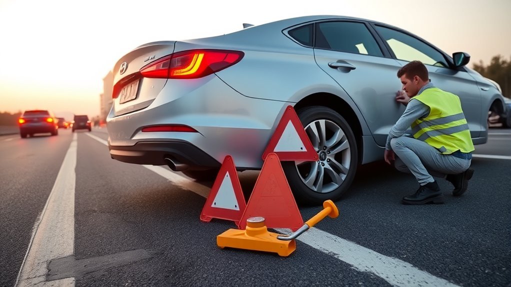 flat tire highway procedure