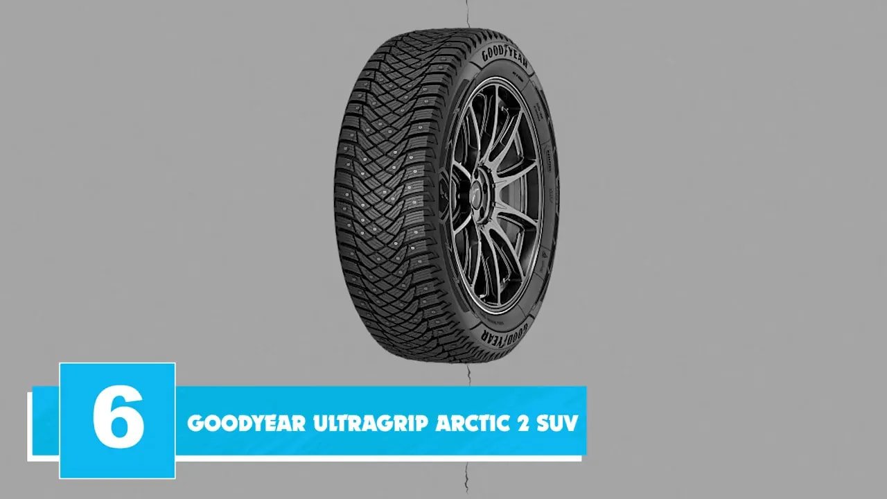 Goodyear UltraGrip Arctic 2 SUV studded winter tire shown in product shot