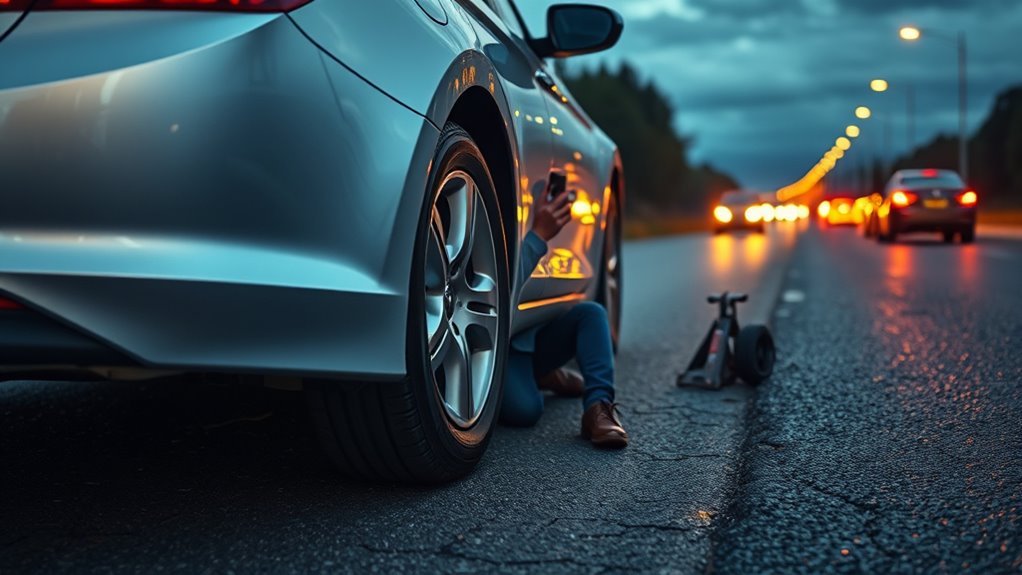 handle flat tire calmly