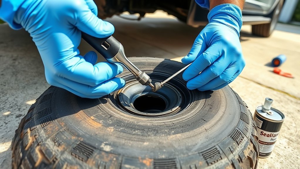 insert tire plug correctly