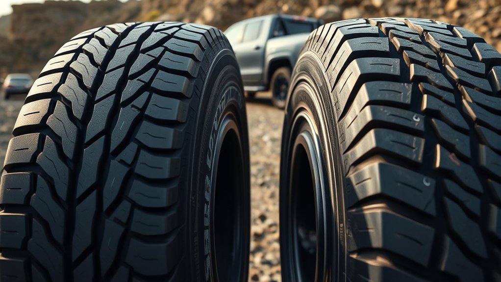 Load Range C vs E tire sidewall comparison for a Toyota Hilux