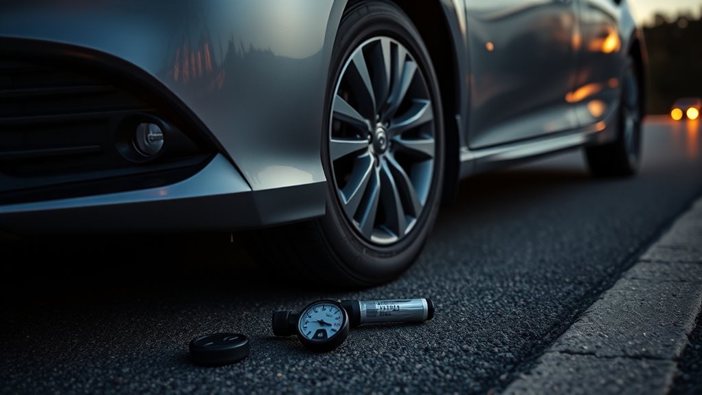 Adding air to a Toyota Camry tire after checking pressure
