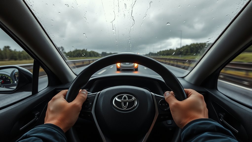 manage hydroplaning with control