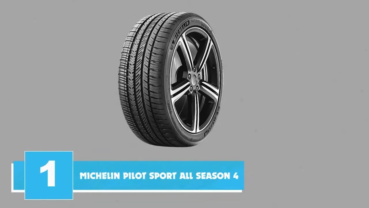 Michelin Pilot Sport All Season 4 tire shown in a product ranking graphic