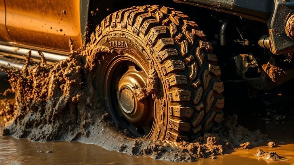 Mud-terrain tyre tread selection for Toyota Hilux deep mud driving