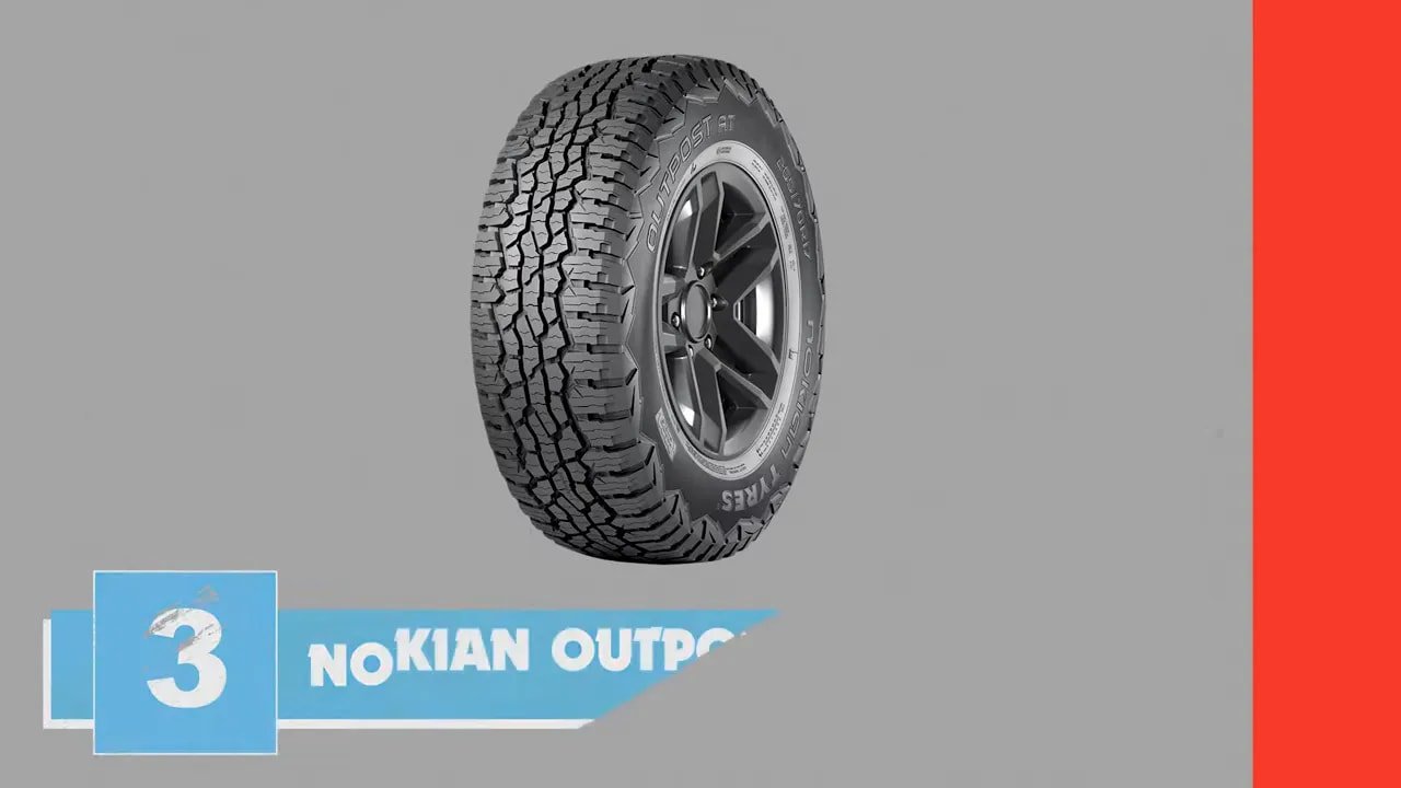 Nokian Outpost A/T tire tread close-up highlighting winter traction design