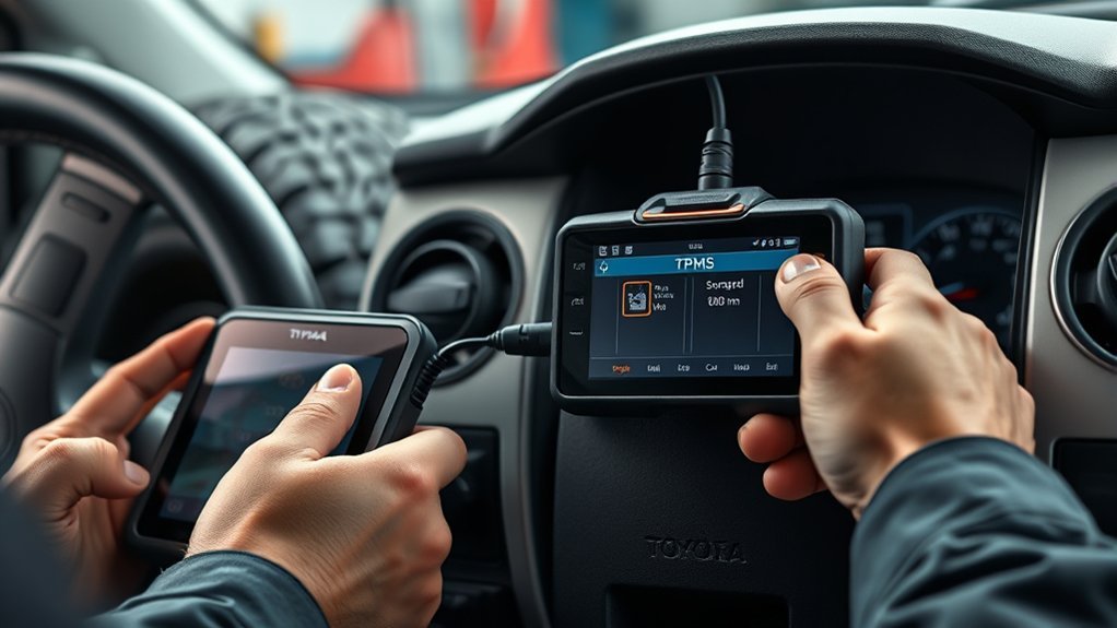 OBD TPMS sensor ID registration process on a Toyota Tundra