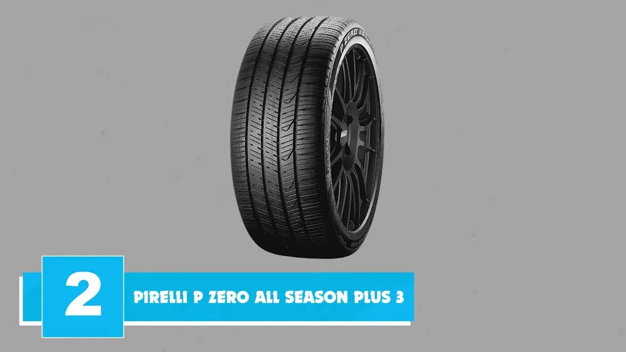 Pirelli P Zero All Season Plus 3 tire tread with “2” ranking label