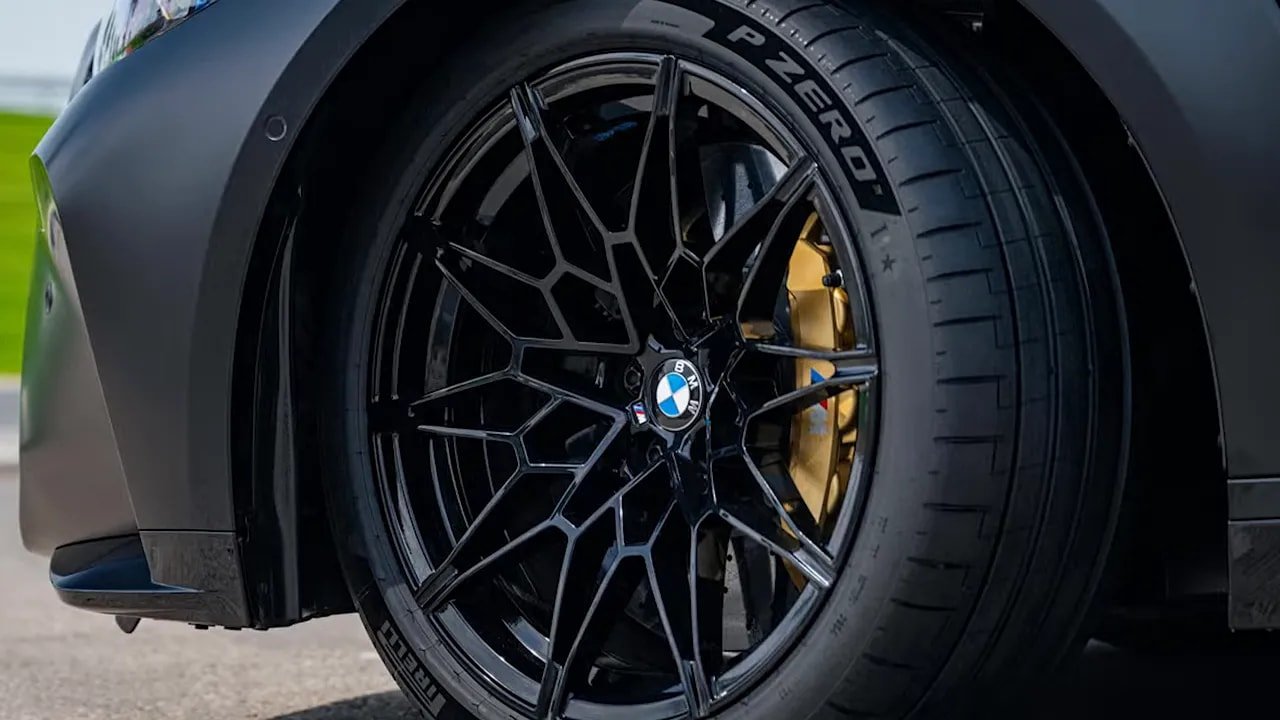 Pirelli P Zero PZ5 tire close-up mounted on a performance wheel