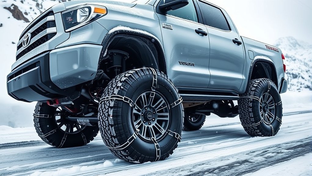 safe snow chain handling