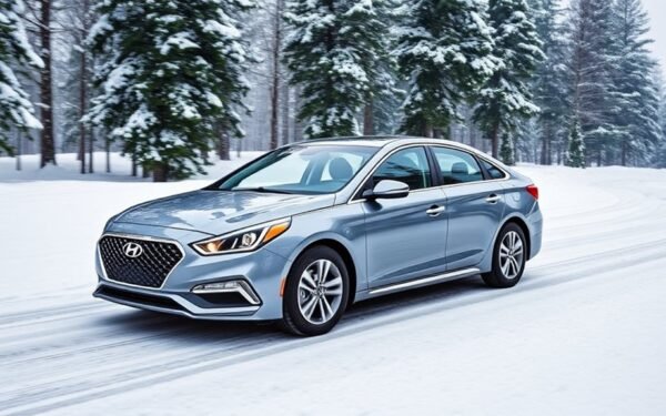 snow driving with sonata