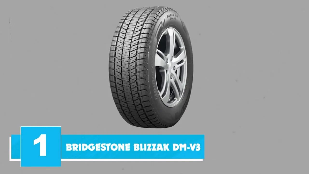 Studless winter tire for SUVs showing tread blocks and siping