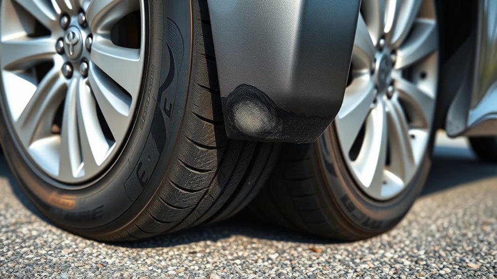 tire bubble indicates damage