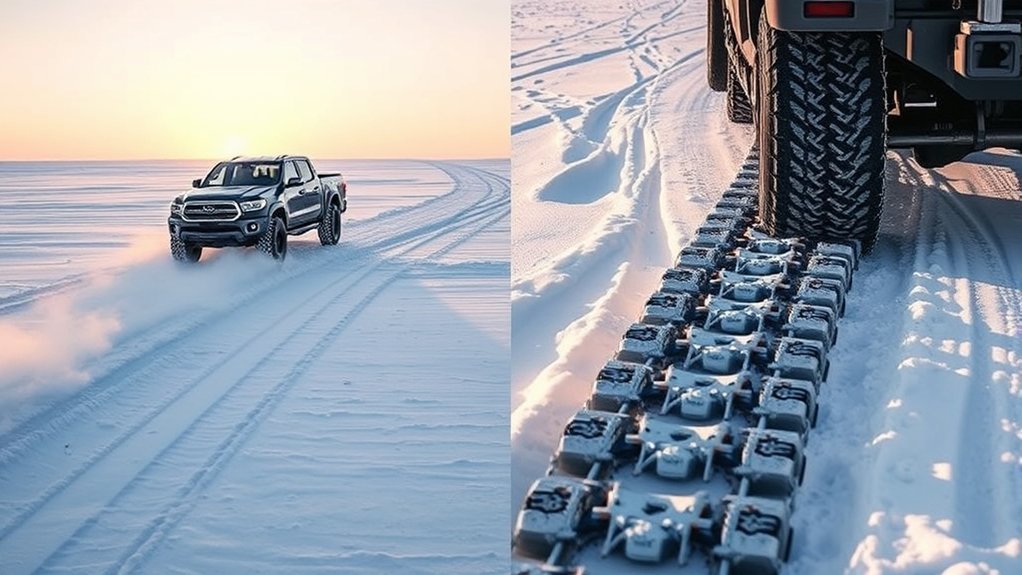 tires vs chains in snow
