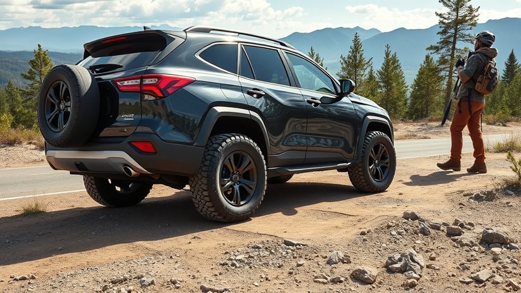 Hybrid-terrain tire used for commuting, work roads, camping, and off-road travel