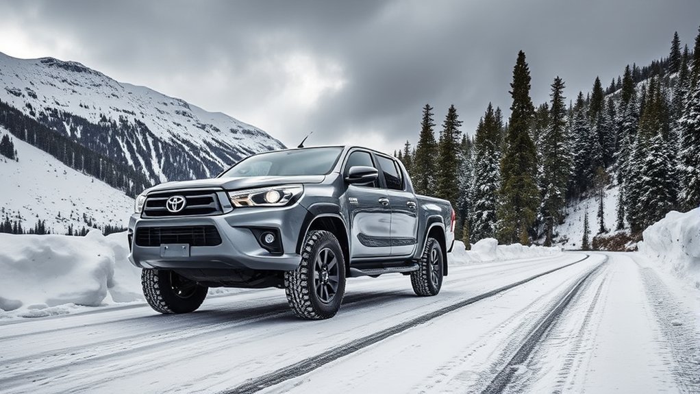winter tires improving traction and safety on snowy roads for Hilux
