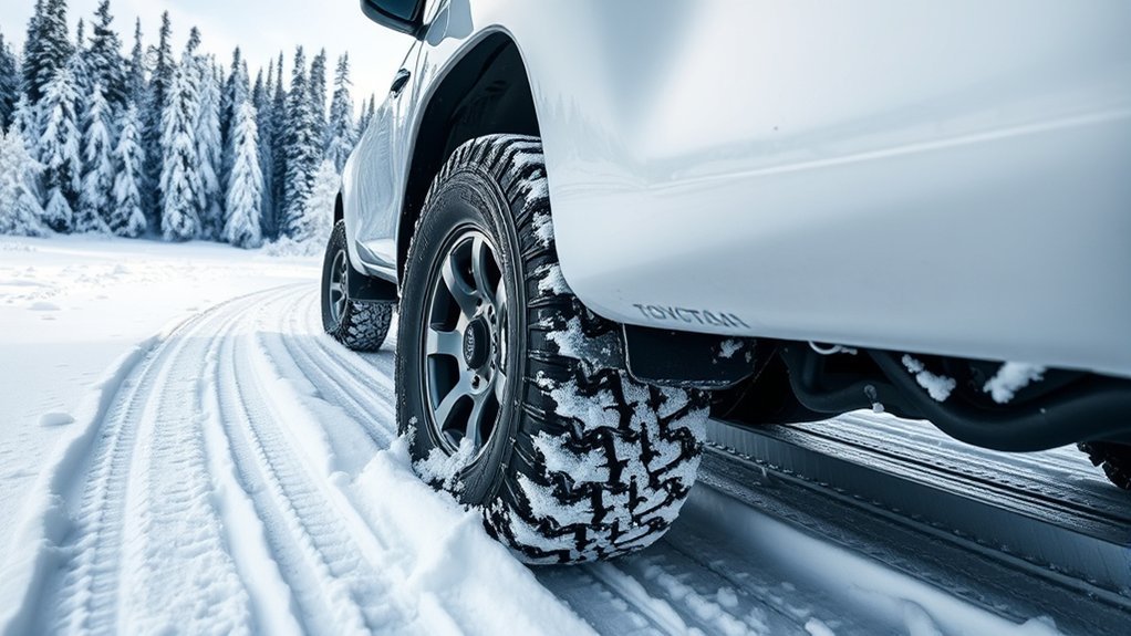 Toyota Hilux winter tires improving grip on snowy and icy roads