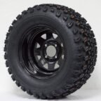 durable black steel wheels