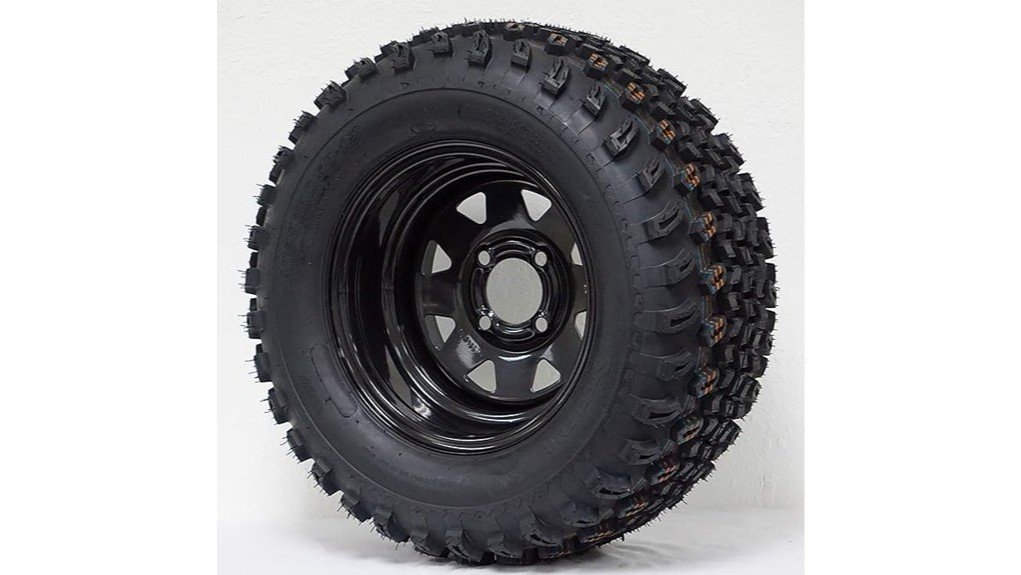 durable black steel wheels